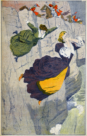 The Dragonades: Protestant women committing suicide to escape the soldiers, c.1900 (illustration)