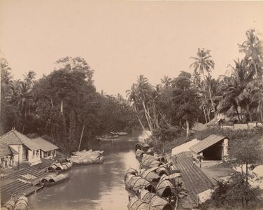 View north from the bridge, Quilon, Album of South Indian Views, c.1900 (b/w photo)