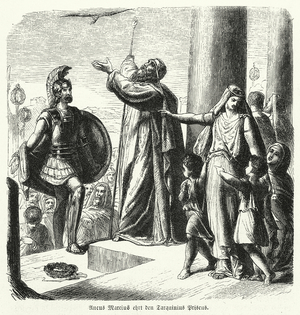 Ancus Marcius honouring Tarquin the Elder (engraving)