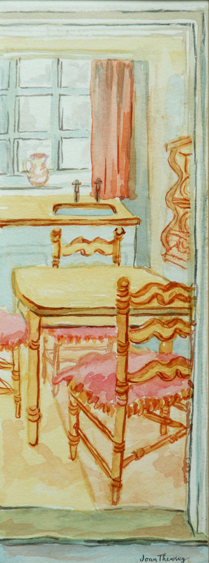 Red Cottage Kitchen, Suffolk, 2000 (watercolour on handmade paper)