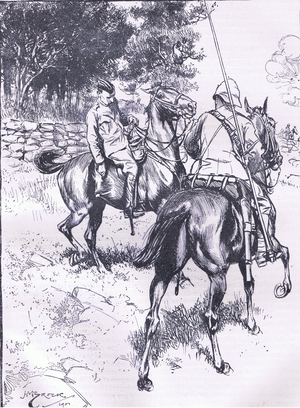 Death of General Symons at the Battle of Dundee, illustration from'Cassells History of England', 1900's (litho)