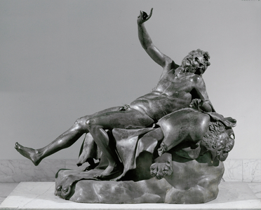 Drunken Silenus on a lion skin, bronze (bronze)