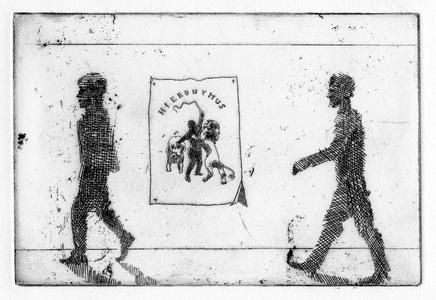 He was known everywhere for his spectacular bravery and brilliant tricks, 2011 (etching)