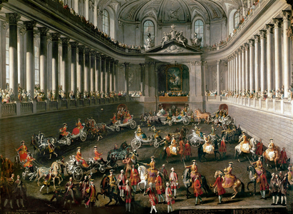 The Damenkarussell (Ladies' tournament) … (oil on canvas)