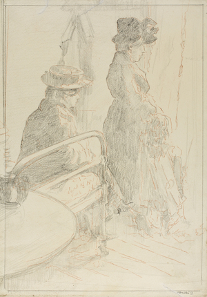 The Passing Funeral, 1912-13 (graphite, with red chalk, on cream laid paper)
