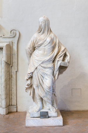 Tuccia la velata, (veiled lady), 1743 (marble)