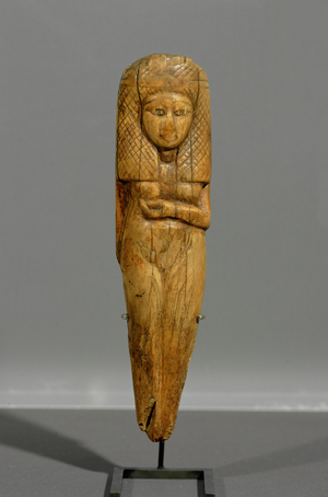 Handle of a mirror, Egypt, New Kingdom (ivory)
