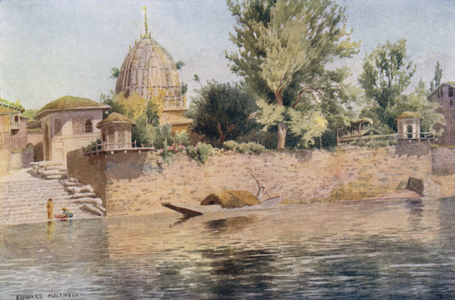 A Hindu Temple, Srinagar (colour litho)