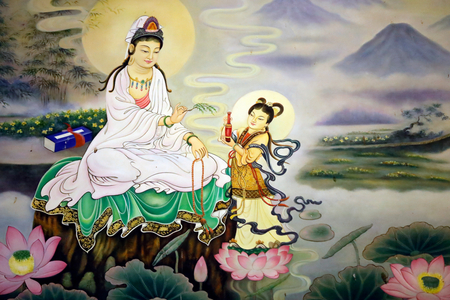 Thien Ung buddhist temple, Quan Am (Guan Yin), the Bodhisattva of Compassion (Goddess of Mercy), Quy Nhon, Vietnam, 2019 (photo)