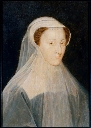 Portrait of Marie-Stuart (1542-1587), Queen of France and Queen of Scots, in mourning costume, circa 1560 (oil on wood)