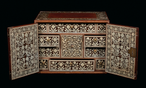 Mughal cabinet, Gujarat or Sindh, Western India (ivory-inlaid wood)