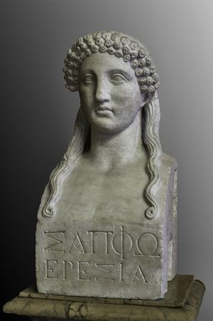 Sappho, the Greek poetess (marble)