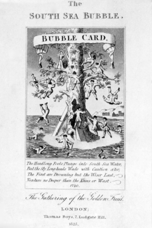 The South Sea Bubble, print made by Thomas Boys, 1825