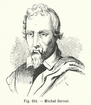 Michael Servetus, Spanish theologian, physician, and Renaissance humanist (engraving)