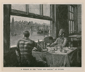 A window in the Star and Garter, Putney. (engraving)