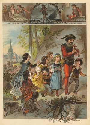 The Rat-Catcher of Hamelin (chromolitho)