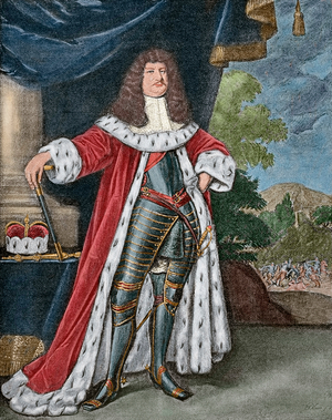 Frederich William (1620-1688), Elector of Brandenburg and Duke of Prusia, Portrait (colour engraving)