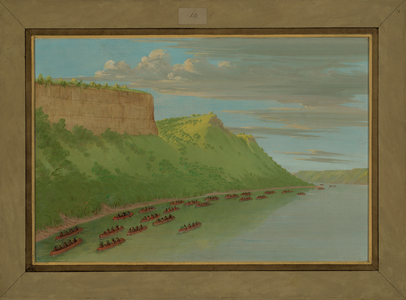 Father Hennepin and Companions Passing Lover's Leap, April 1680, 1847-48 (oil on canvas)