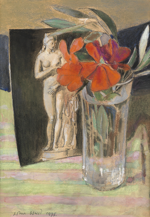 Postcard and Flower, 1995 (watercolour, pencil & crayon on paper)