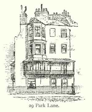 London houses: 29 Park Lane (engraving)