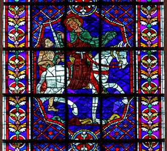 St Martin - divides his cloak (w109) (stained glass)