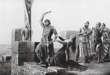Alonso de Guzman throws his Dagger to Don Juan (litho)