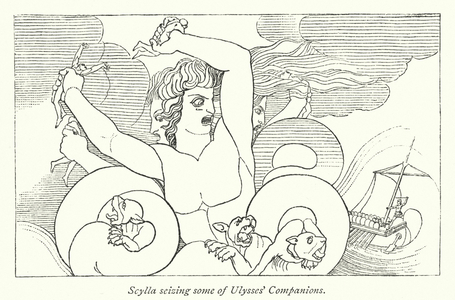 Scylla seizing some of Ulysses' Companions (litho)