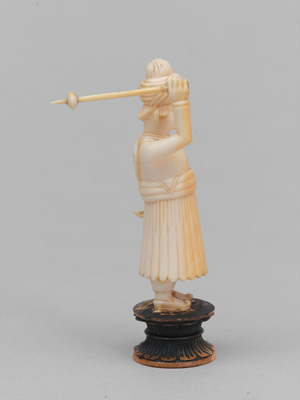 Black pawn, chess piece, India, 1820 circa (ivory)