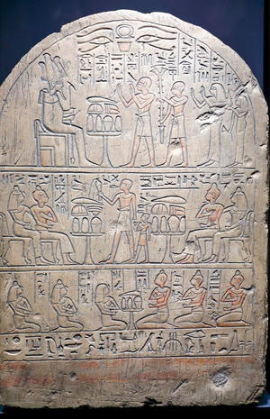 Funerary stela of the treasurer Hormes (painted limestone)