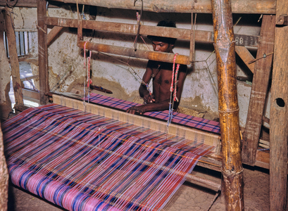 Silk loom, Kanchipuram, Tamil Nadu, South India, 1978 (photo)