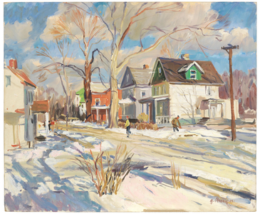 Snowtime, 20th century (oil on canvas board)