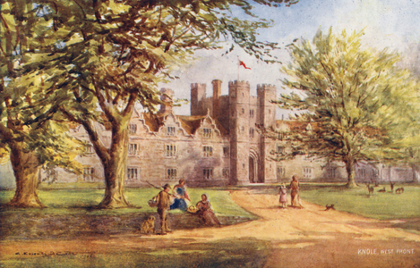 Knole House: West Front (colour litho)