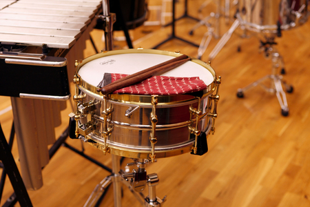 Generic - Snare or Side drum. Military drum. Custom Made from a nickel plated brass shell, bronze lugs and hardware.
