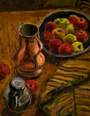 Nature mort aux pommes (oil on canvas)
