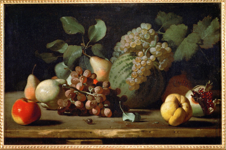 Still-life with grapes and pomegranate, early …