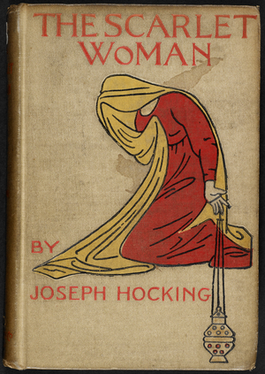 Illustrated cover showing a woman kneelinf, wearing red.