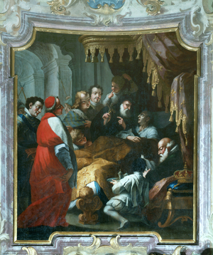 Milan, Church of San Francesco di Paola, San Francesco di Paola administers the sacraments to the King of France Louis XI on his deathbed,