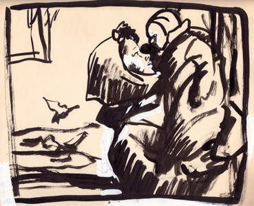 Mother with Baby, 1960 (gouache on paper)