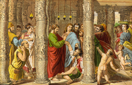 Peter and John healing the impotent man (chromolitho)