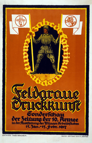 Feldgraue Druckkunst. Sondershau der Zeitung der 10. Armee.