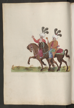 The court of a pasha and sultan: two state officials on horseback