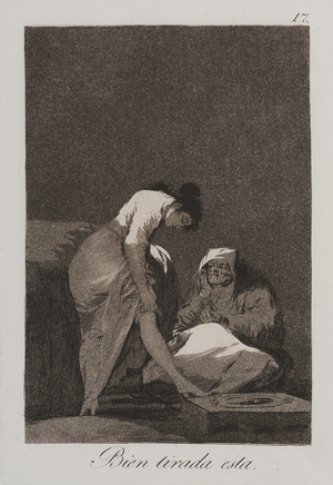 It Is Nicely Stretched (Bien tirada está), 1797-98 (etching and aquatint)