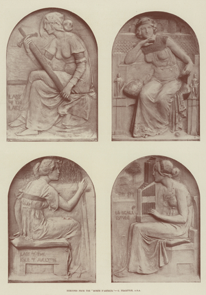 Heroines from the "Morte d'Arthur", G Frampton, ARA (b/w photo)