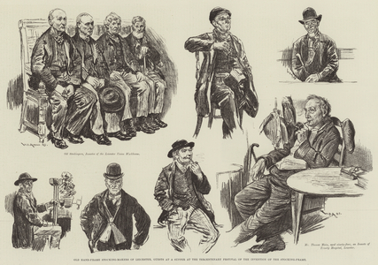 Old Hand-Frame Stocking-Makers of Leicester, Guests at a Supper at the Tercentenary Festival of the Invention of the Stocking-Frame (engraving)