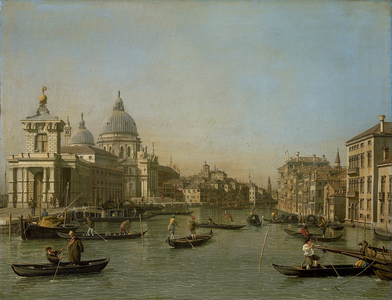 Entrance to the Grand Canal near the Punta della Dogana and Santa Maria della Salute, 1730 (oil on canvas)