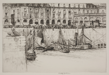 Les Arcades, Dieppe, 1928 (drypoint)