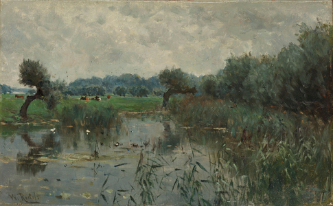 Water Meadows on the River IJssel, 1870-1897 (oil on canvas on panel)