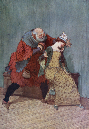 Illustration for The Merry Wives of Windsor (colour litho)