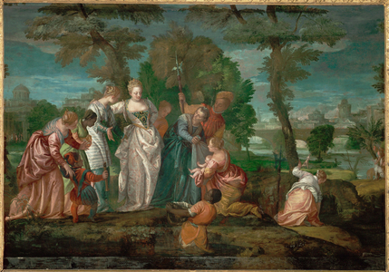Moses saved from the waters … (painting on canvas)