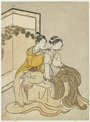 Calender Print for Meiwa 2 and a Mitate of Emperor Xuanzong and Yang Guifei, 1765